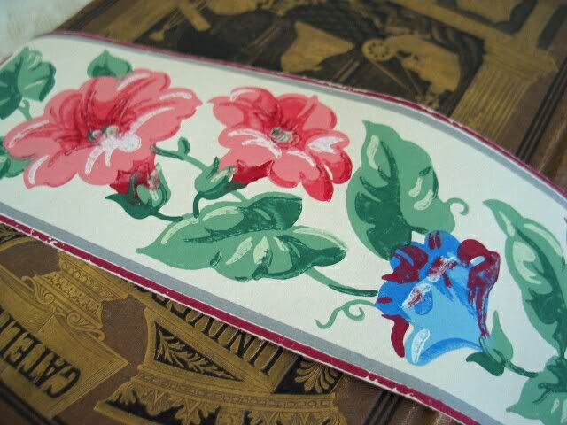 Vintage Wallpaper Boarder Morning Glory Pink W/Box  