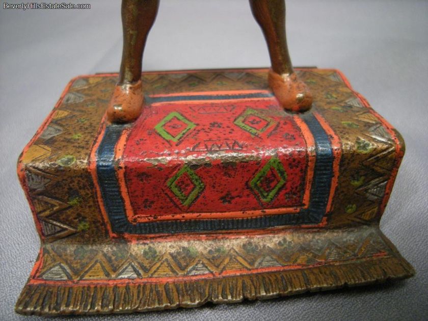 Rare Antique Vienna Bronze Orientalist Man Matchbox Holder  