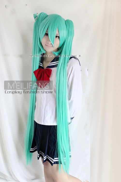   cosplay green ponytail cilp on party hair wig m9 specification the