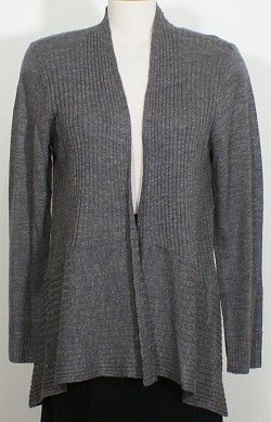 NWT EILEEN FISHER Ash Wool Silk Long Cardigan S Linen  