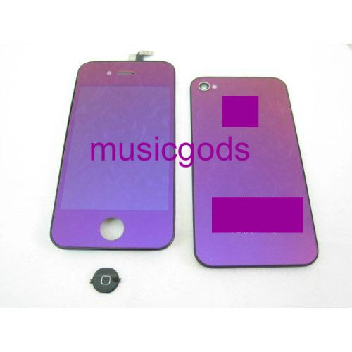 Iphone 4 conversion kit digitizer+lcd back cove & home button PURPLE 