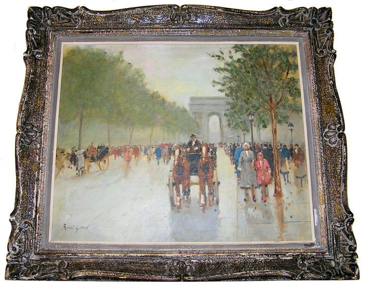 Andre Gisson Champs Elysées Paris Oil Painting  