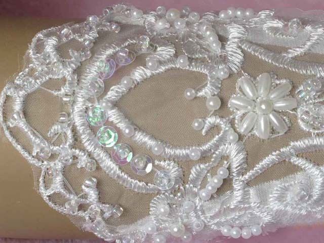 14 Bridal prom ivory Lace Satin Fingerless Gloves S17  