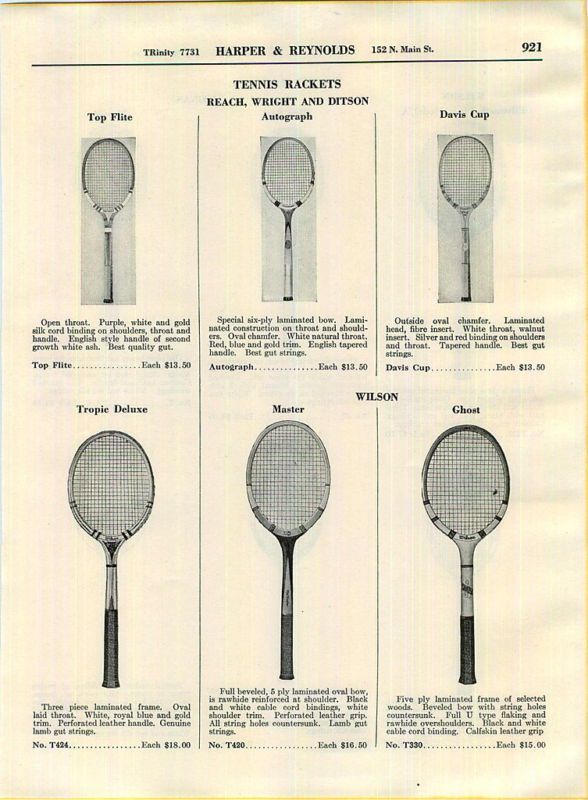 1937 Wright Ditson Reach Tennis Rackets Davis Cup ad  