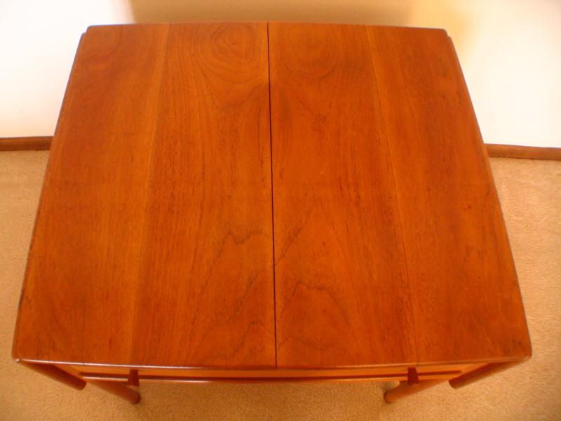 Vtg 60s Hans Wegner Sewing Drop Leaf Table Mid Century Modern Eames 