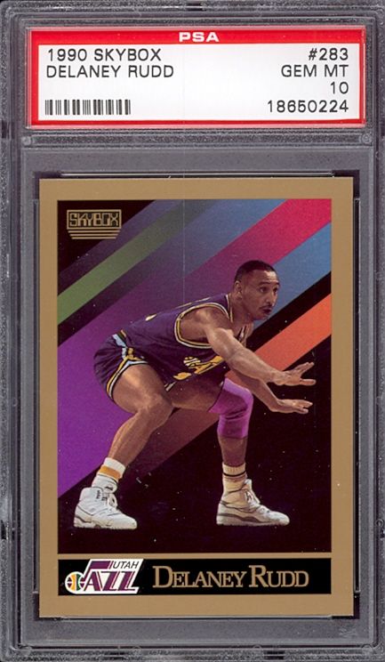 1990 Skybox #283 Delaney Rudd Jazz PSA 10 pop 1  