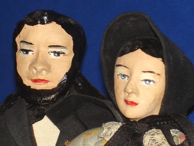 Johanna Chavre UNCLE SILAS & AUNT SUSAN Mormon Dolls Compo & Cloth 