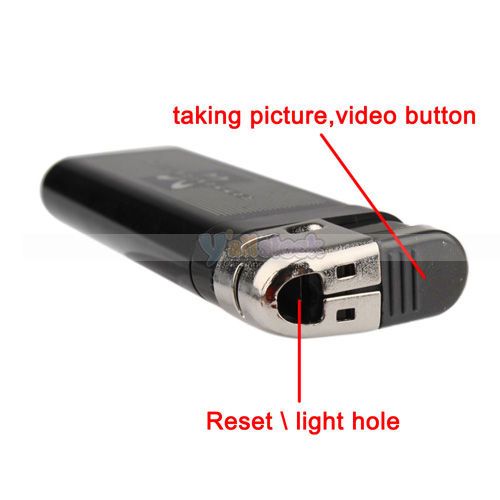   Mini USB Lighter Pinhole Hidden Camera Video Recorder Q8 Black  