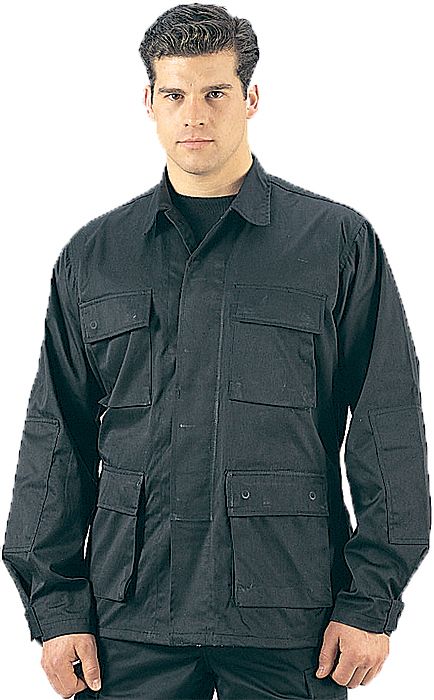 Ripstop Black BDU Military Tactical Camo Army Uniform Shirt  