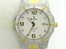 Mens Bulova 98D18 Marine Star Two Tone Stainless Watch  