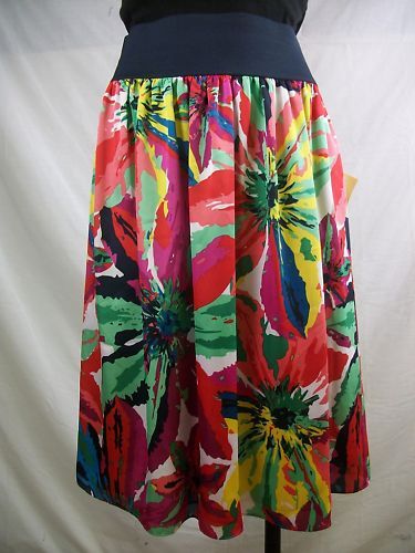 New Womens RAFAELLA Multi Color Satin Floral Skirt 2X  