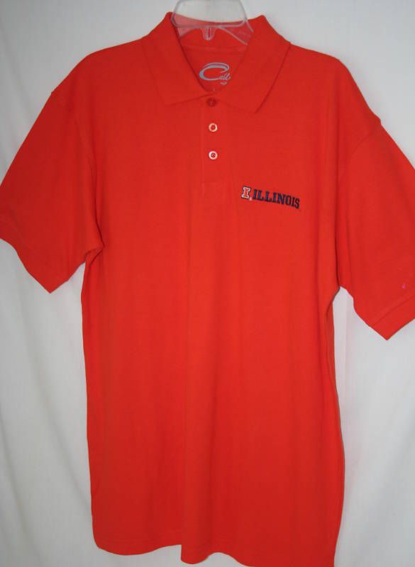 UNIVERSIY ILLINOIS ILLINI GOLF POLO SHIRT NWT LICENSED  