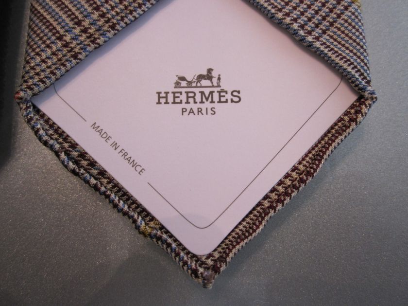 RARE SPECIAL HERMES MANIFESTE MANIFESTO Plaids Tie NEW BOX NIB English 