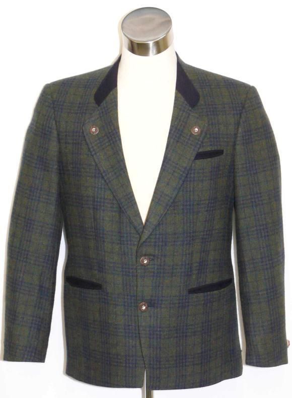 WOOL GREEN BLUE German Sport Dinner Suit JACKET 50 44 L  