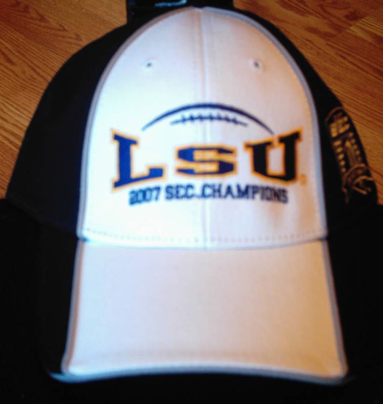 LSU TIGERS TWO TONE 2007 SEC CHAMPION LOCKER ROOM HAT  