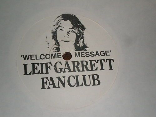 Leif Garrett 45 Welcome Message Fan Club  