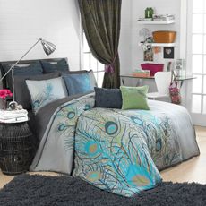   Feathers Duvet Covet SET SHAM[S] VIBRANT HUES 100% Cotton in 3 SIZES