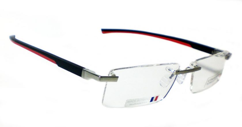  0841 002 S.56 RX GLASSES RIMLESS BLACK/RED EYEGLASSES AUTHENTIC  