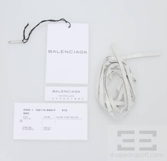 Balenciaga Ivory Goatskin Leather Work Bag  