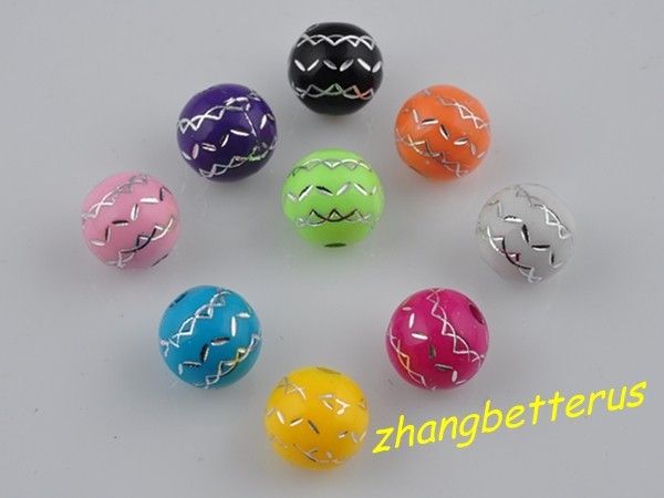 200 Pcs mixed acrylic spacer loose beads findings charms 8mm #01 