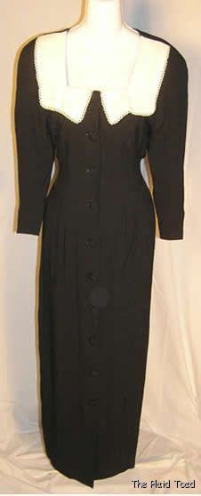 Sz 12 Classic Pretty Atina Karen Crosby Black w/Ecru Double Collar 