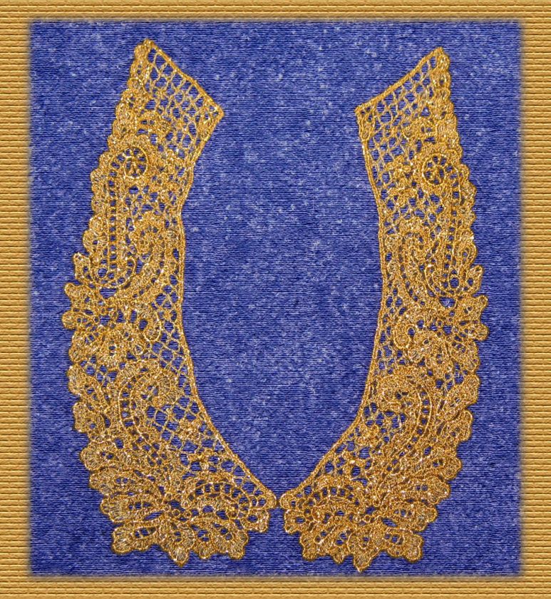 GORGEOUS GOLD METALLIC VENISE APPLIQUES ~ COLLARS/TRIMS  