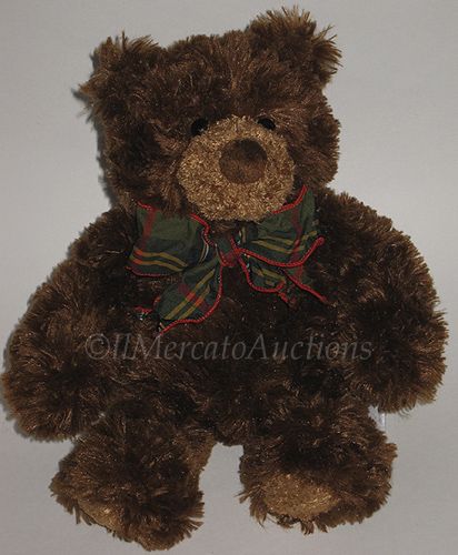   Plush Chocolate Brown TEDDY 15130 Stuffed Animal Toy Bow 12  