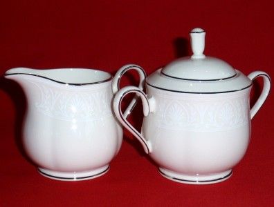   China LENOX Courtyard Platinum Sugar Bowl and Creamer Set retail $203