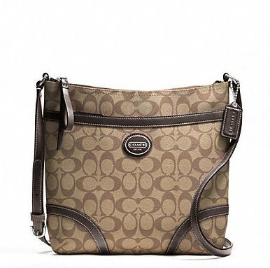 NWT COACH Signature Heritage tote File Bag hobo $228 brown khaki18926 