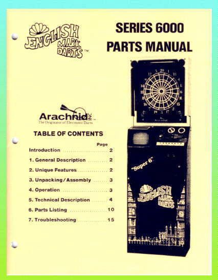 Arachnid English Mark Darts Series 6000 Manual  