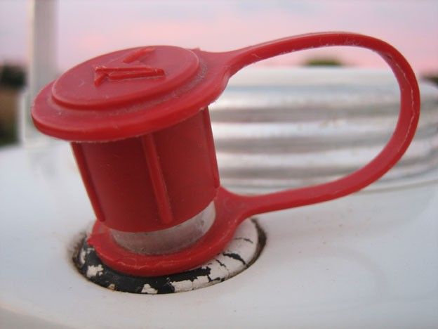 Vintage Red & White HAWTHORNE Metal Thermos Jug, RETRO  