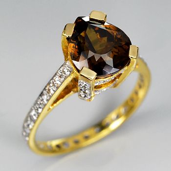   Natural 3.36ct DEMANTOID GARNET & VS/H DIAMOND 22K GOLD RING  