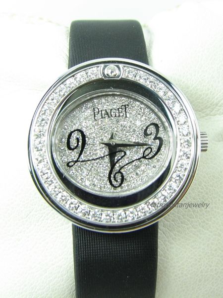 PIAGET 18K WG POSSESSION WATCH WITH DIAMOND BEZEL DIAL  