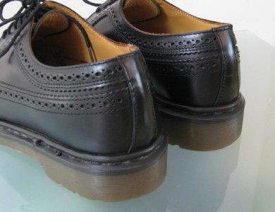 VTG ORIGINAL ENGLAND DR MARTENS DOC BLACK WINGTIP LEATHER MANS OXFORD 