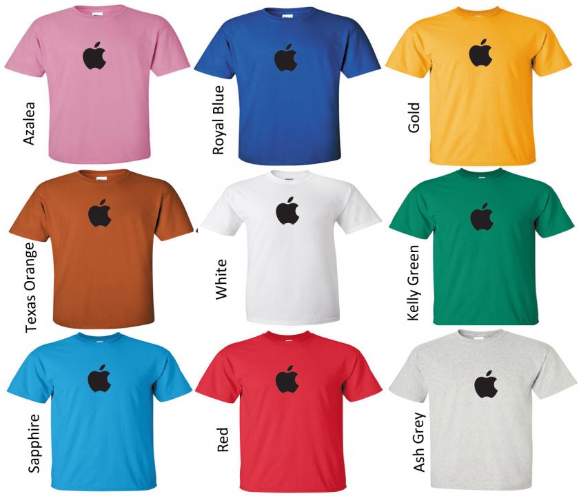 APPLE black logo Geek T shirt c colors by TeePlaza R  