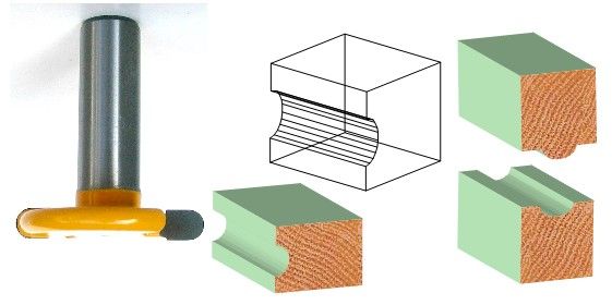 pc 1/2 SH 1/4 Dia. Canoe Flute and Bead Router Bit  