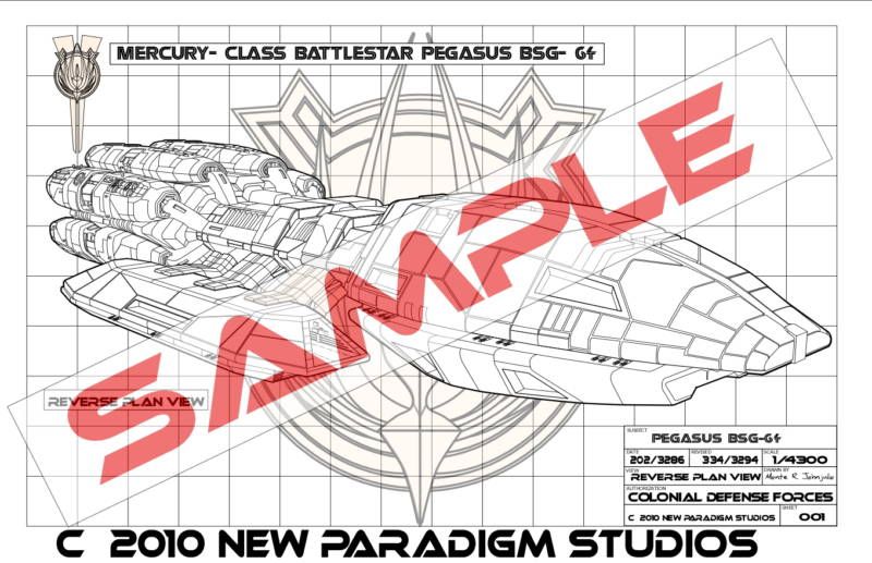 PG PEGASUS BSG 64 BLUEPRINT NEW BATTLESTAR GALACTICA  