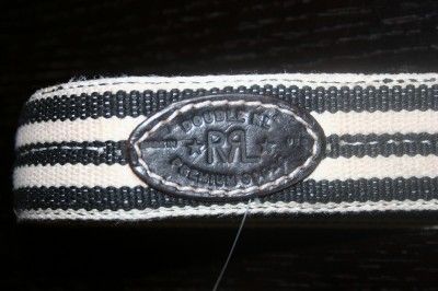 POLO RALPH LAUREN RRL DOUBLE RL STRIPED CANVAS BELT 32  