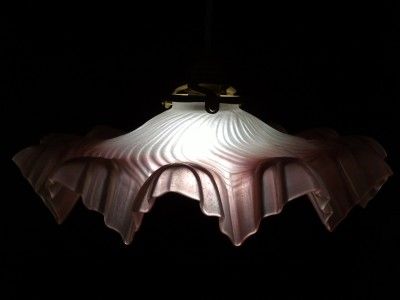   FRENCH ART DECO OPALINE GLASS LAMP LIGHT SHADE SNOWFLAKE DESIGN  