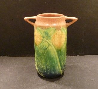 Roseville Sunflower Vase   495 6   MINT  