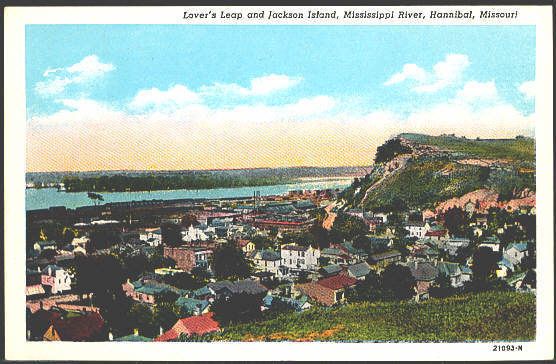 Hannibal Missouri MO 1920 Lovers Leap & Jackson Island Vintage 