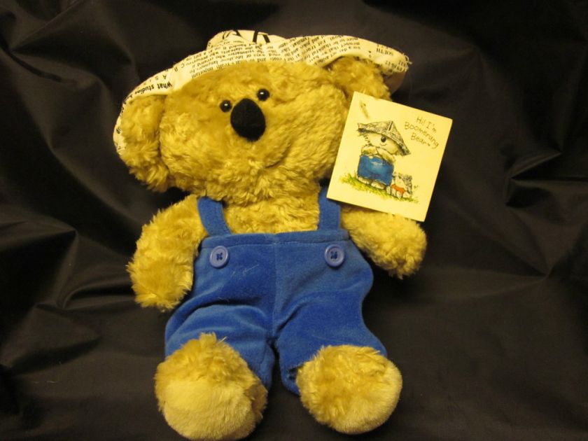 AMERICAN GREETINGS BOOMERANG BEAR BLUE OVERALLS NWT 10  