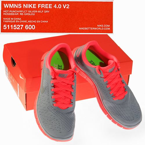 NIKE FREE 4.0 V2 WOMENS Size 7.5 Hot Punch Running Training Sneakers 