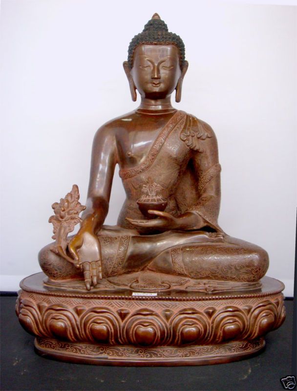 02Tibetan Nepalese Medicine Buddha Copper Statue, 14  