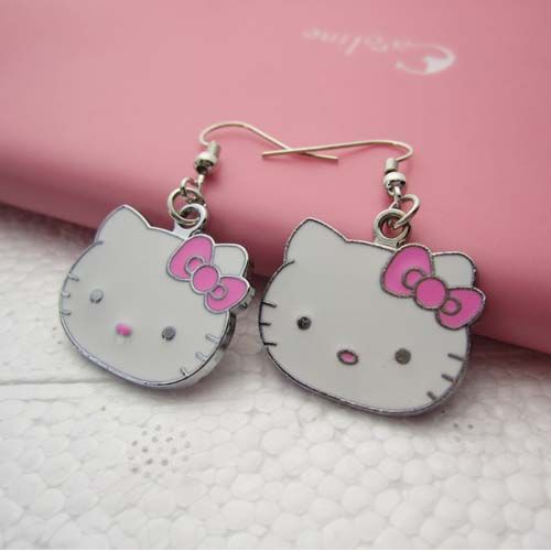 2012 Cute HelloKitty Face Girls Lady Mini Earring Gift for Kid Child 