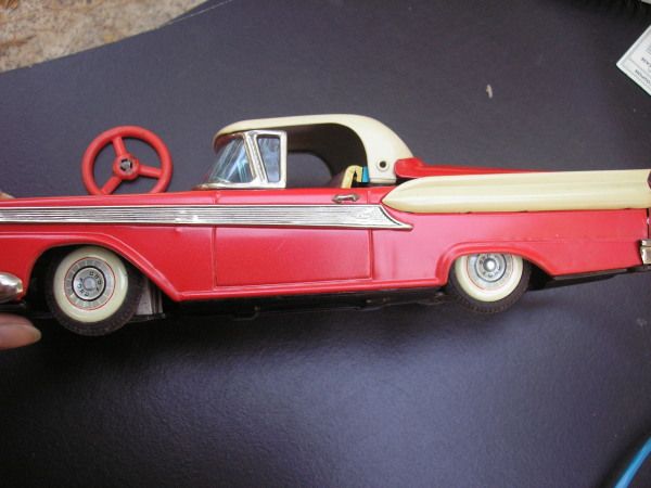 Old Vintage Cragston Toy Ford Fairlane 500 Skyliner Convertible Remote 