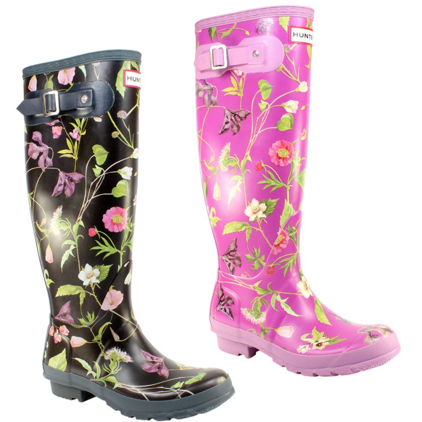 WOMENS HUNTER WELLINGTON BOOTS RHS FLOWER WELLIES 3 8  