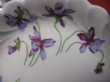 HAVILAND china VIOLETS pattern TORSE shape COASTER  