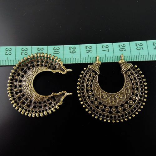 40*40*3mm Antique style bronze color Moon hollow alloy pendants 12pcs 