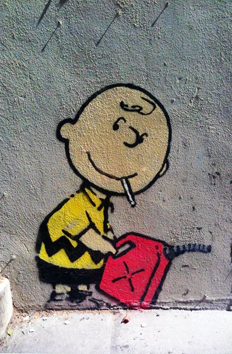 Charlie Brown by Banksy, Los Angeles Graffiti Art  